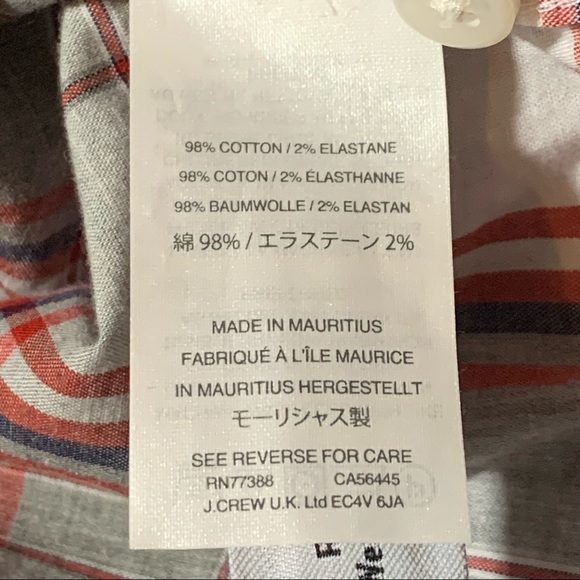 J Crew Mens Classic Fit Stretch Secret Wash Plaid Size Small Long Sleeve Gray - Picture 9 of 9